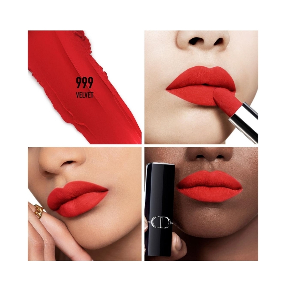 Dior Rouge Matte Lipstick - Velvet 999 - Picture 4 of 4